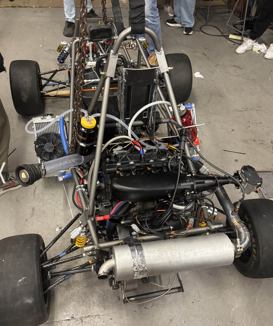 Longhorn Racing FSAE car in the shop