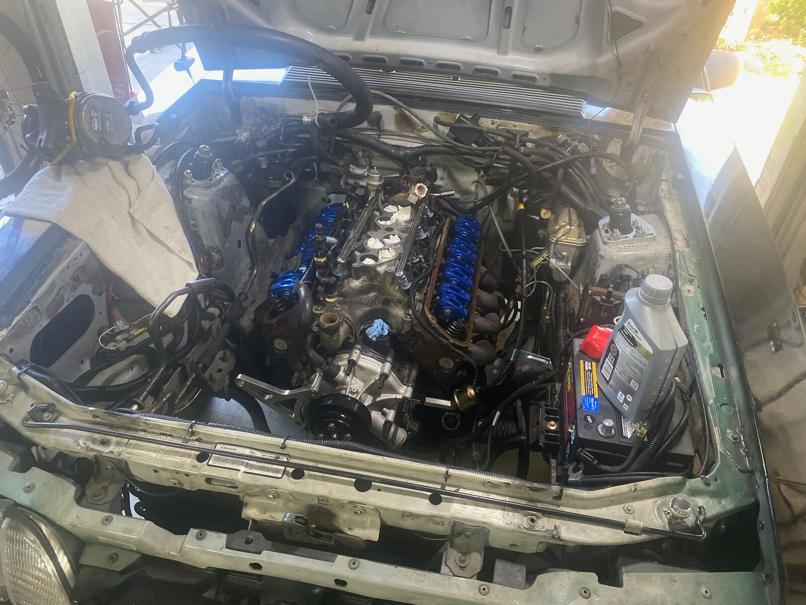 Rebuilt engine installed back in the car