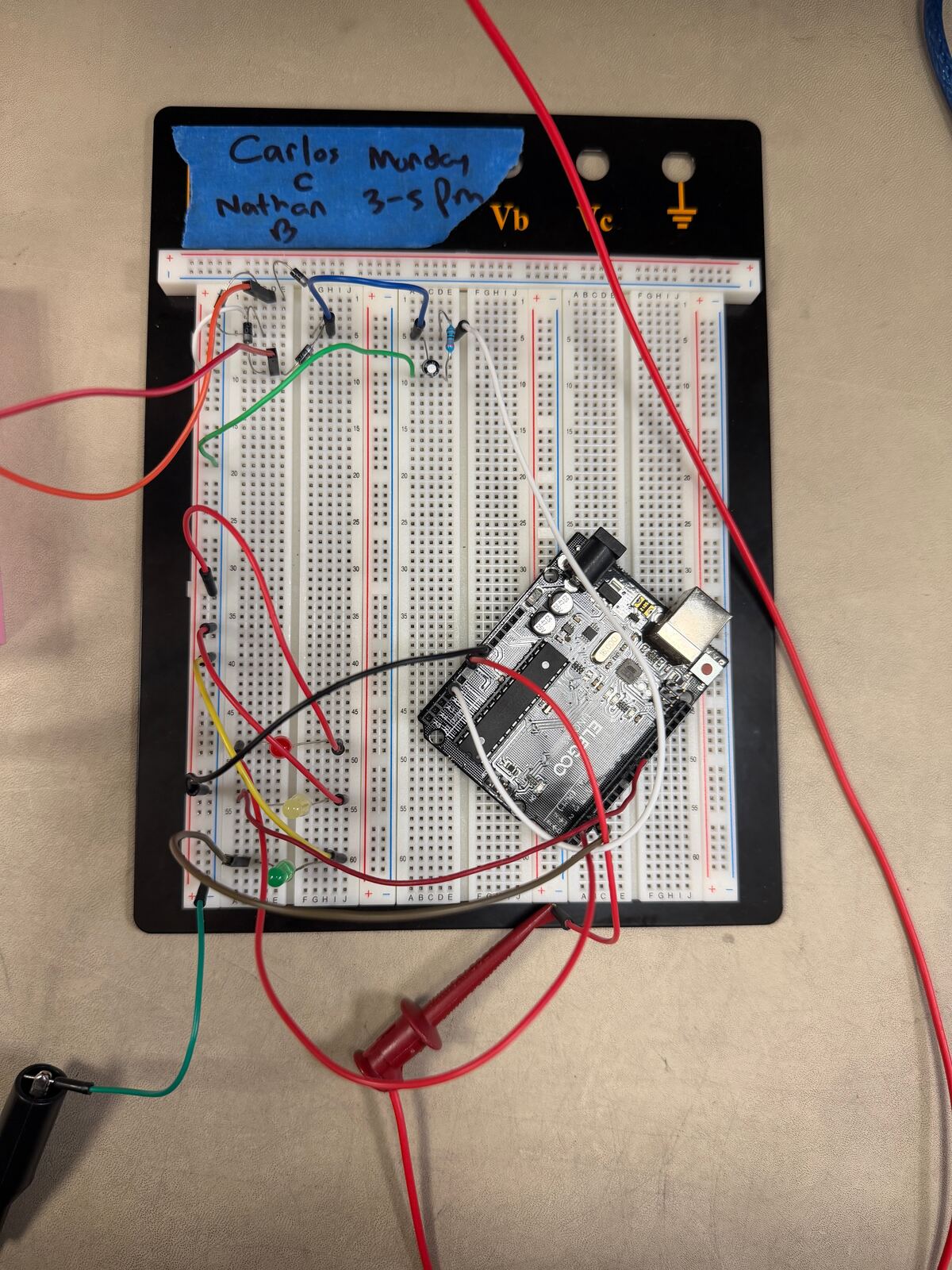 Wind turbine control circuit on a breadboard