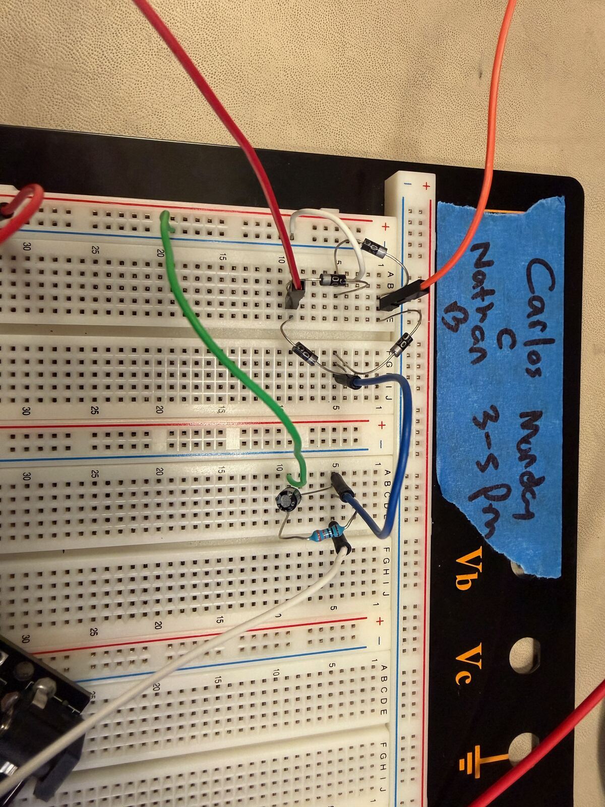 Close-up of the circuit wiring