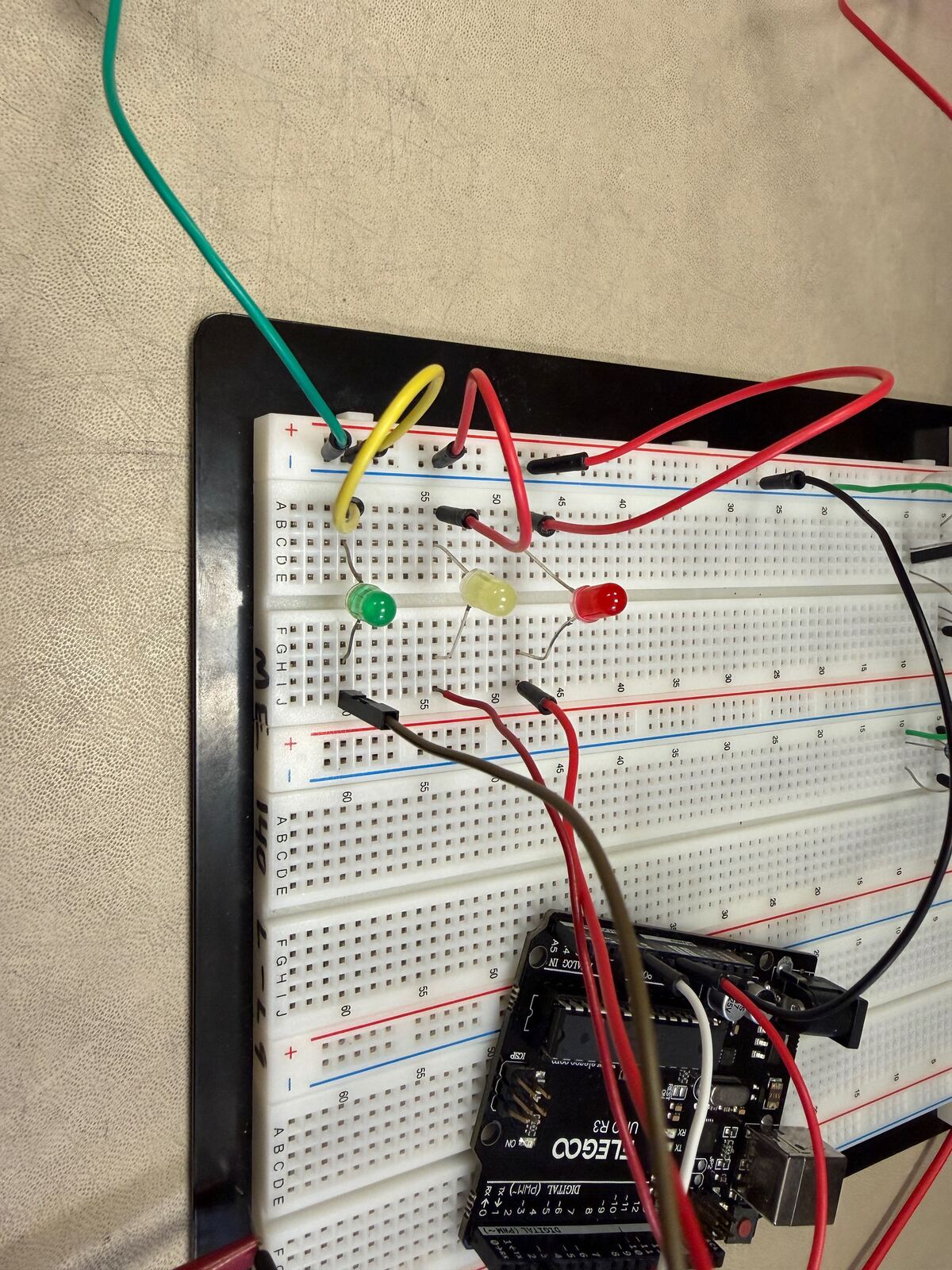 LED output indicators and Arduino controller